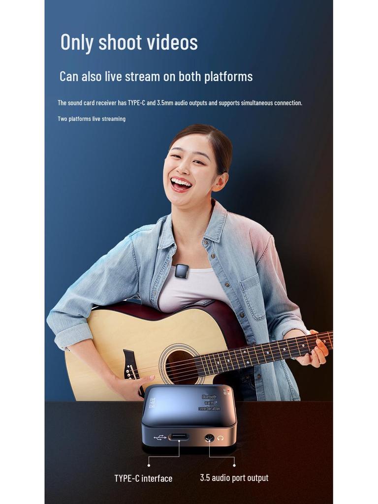 Wireless Live Broadcast Sound Card Set: Mic, Bluetooth Noise-Canceling Headphones for Outdoor Video & Audio Recording