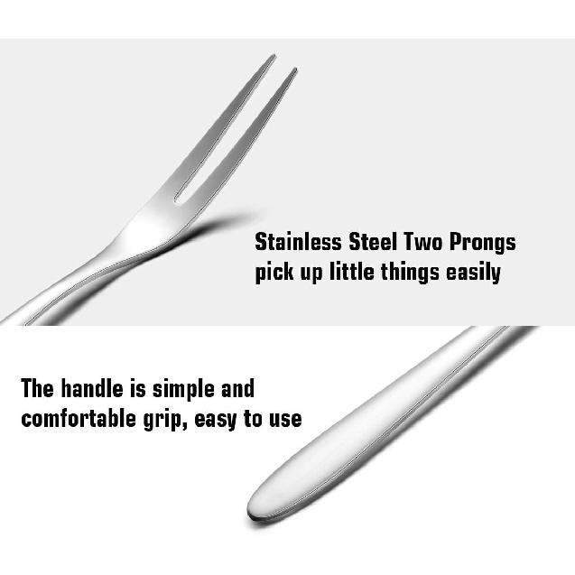 30-piece Appetizer Dessert Forks, Footek Stainless Steel Mini Salad Fruit Fork Tasting Forks Cocktail Fork, 5.1-Inch, Attached Plastic Case