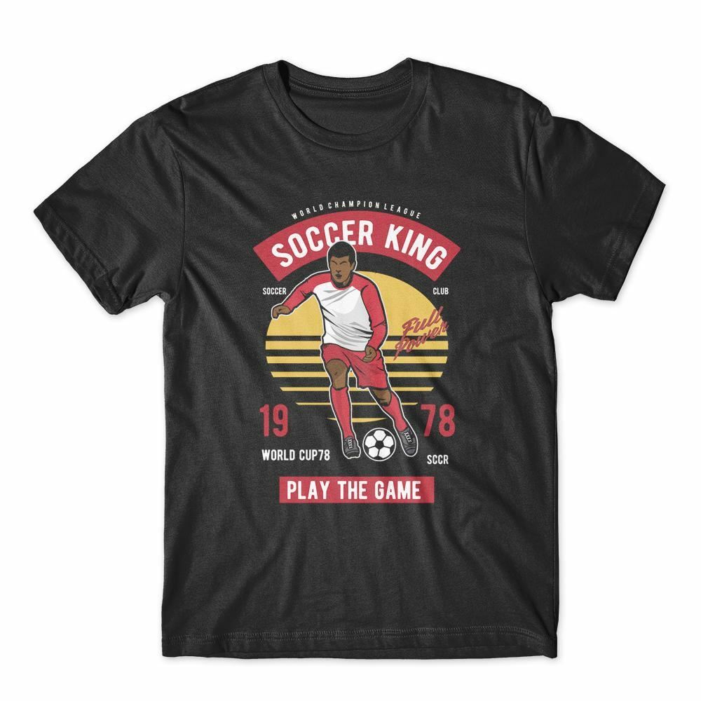 

Soccer King Football T-Shirt 100% Cotton Premium Tee NEW S