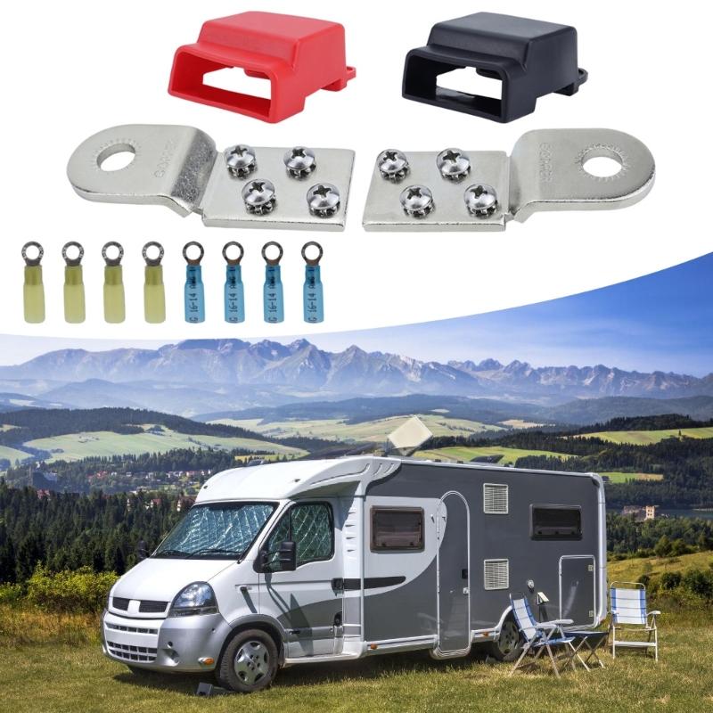 2340 Battery Terminal Mount Marine Spare Parts Positive and Negative for RVs 32V 100A Tin-plated Copper BusBars