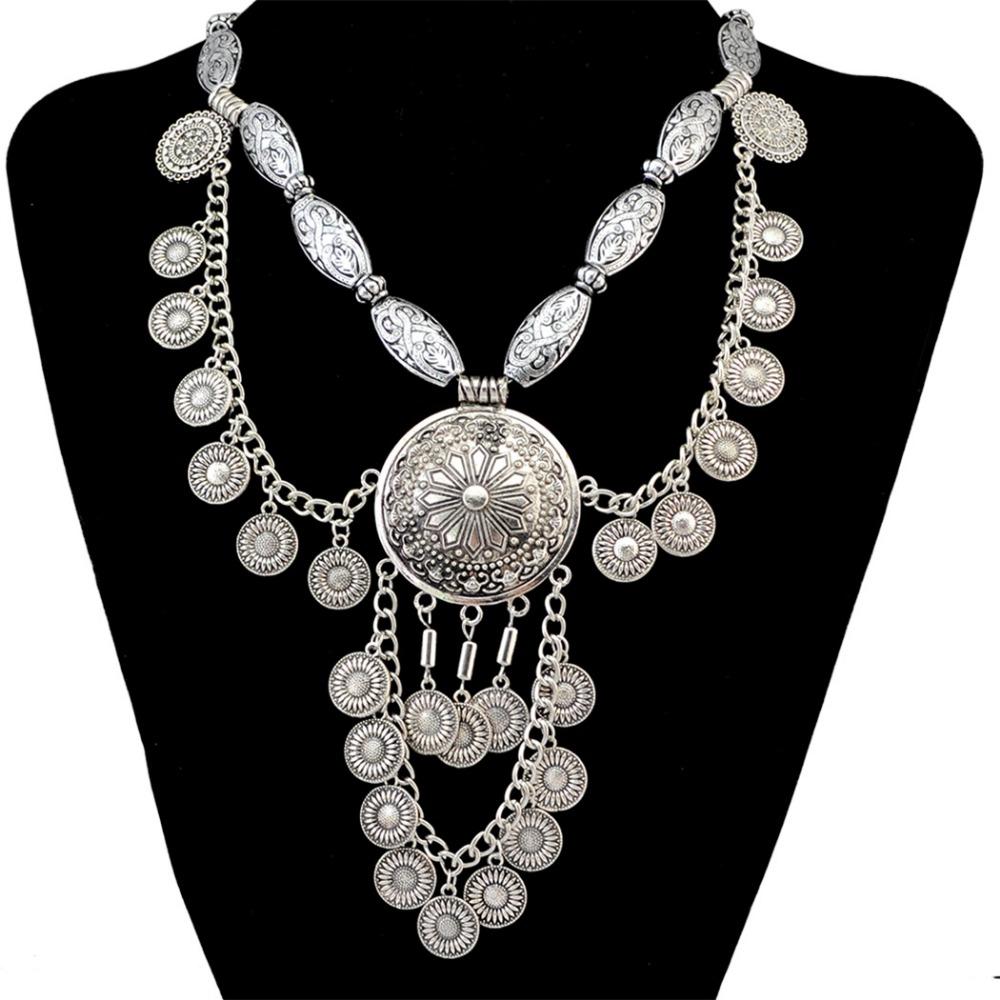 Alloy Coin Personalized Retro Collarbone Multi-layer Necklace, European and American Exaggerated National Style Necklace