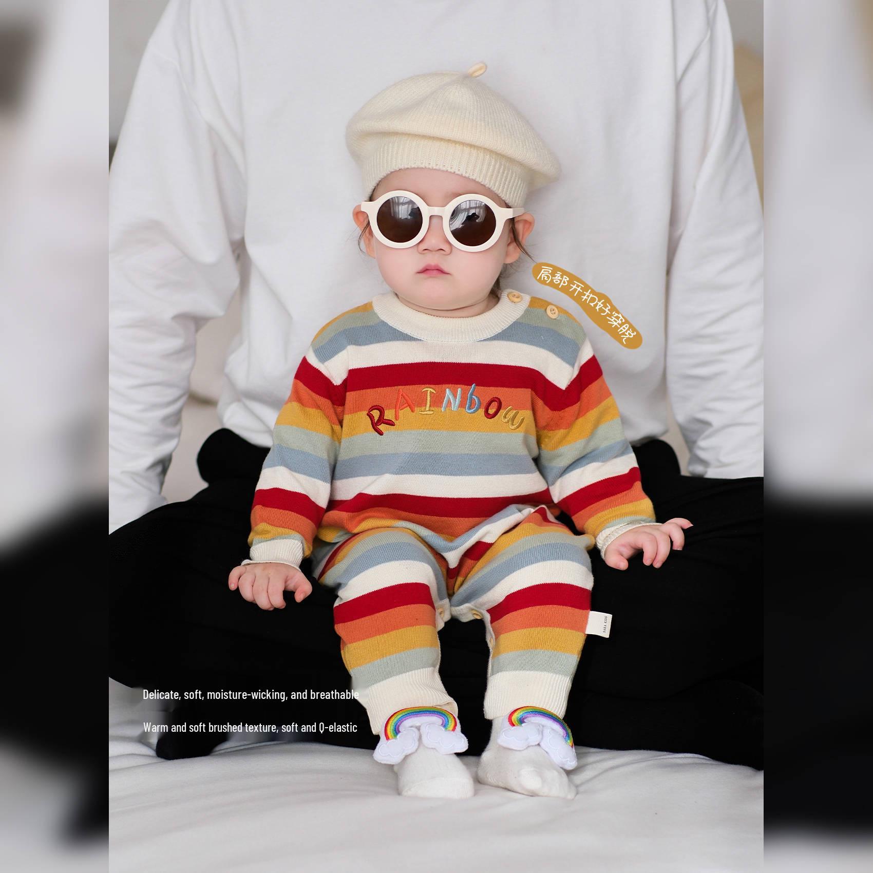 

Baby Dopamine Autumn Spring Knitted Romper - Infant Crawling Suit for Small Month Ages 73