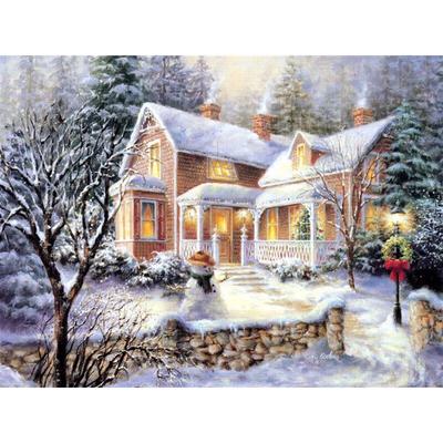 Casa e terra Punto croce Ricamo con diamanti Ricamo Pittura con diamanti Ricamo con diamanti rotondi
