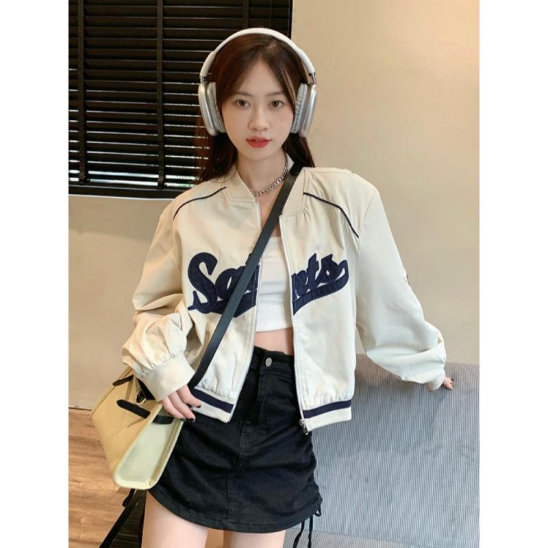 

Petite Women s Casual Bomber Jacket - Spring/Autumn Style S білий