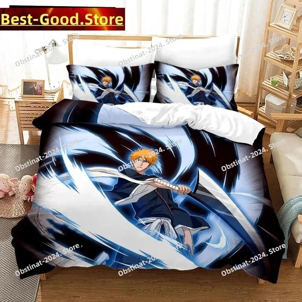 3D Anime Bleach Kurosaki Ichigo Bedding Set Printed single Comforter Quilt Duvet Cover Pillow Case 3 Pieces Sets Kids Adult Size