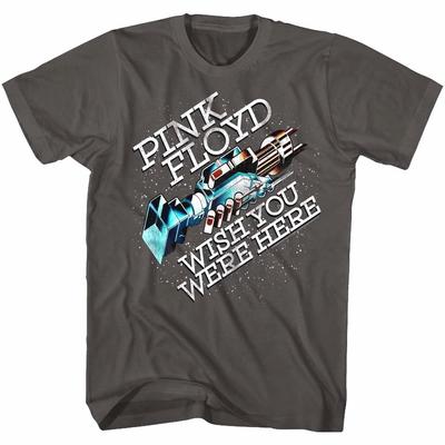 T-shirt Homme Pink Floyd Wish You Were Here Poignée de main Rock Band Album Tour Marchandise