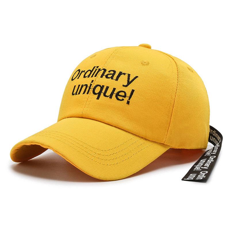 Hat Spring and Autumn New Embroidery Ribbon Baseball Cap Personalized Peaked Hat Outdoor Sun Hat Travel Hat Couple Hat