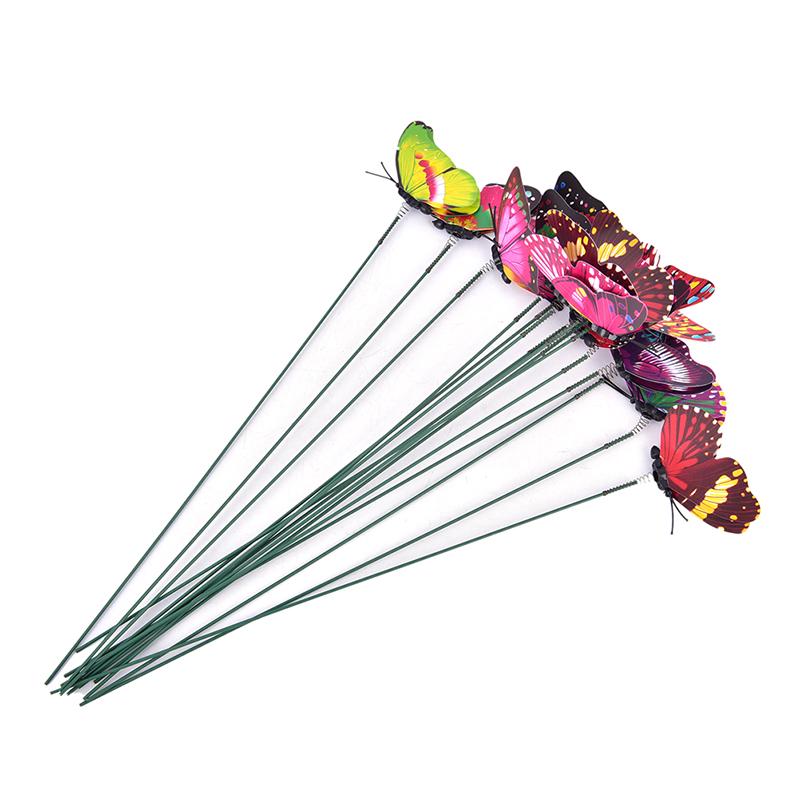 

15 шт./лот Искусственные Имитационные Бабочки на Колышках Садовые Уличные Украшения