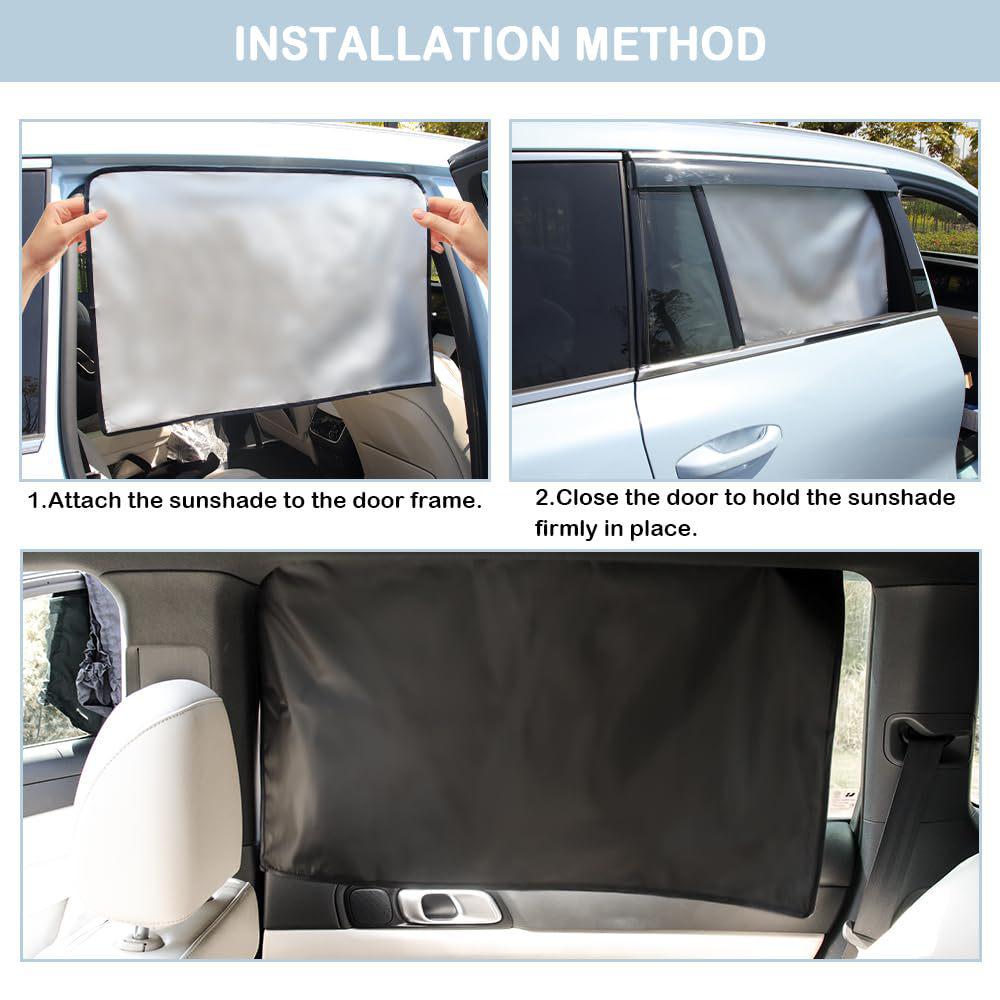 Universal Magnetic Car Sunshade: Rear Row Diamond Pattern for Child Sun Protection & Heat Insulation