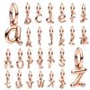 Rose Gold Plated 26 A-Z Letter Charm Beads Dangle Fit Original Snake Bracelet Necklace Beads For Diy Jewelry Women Gift
