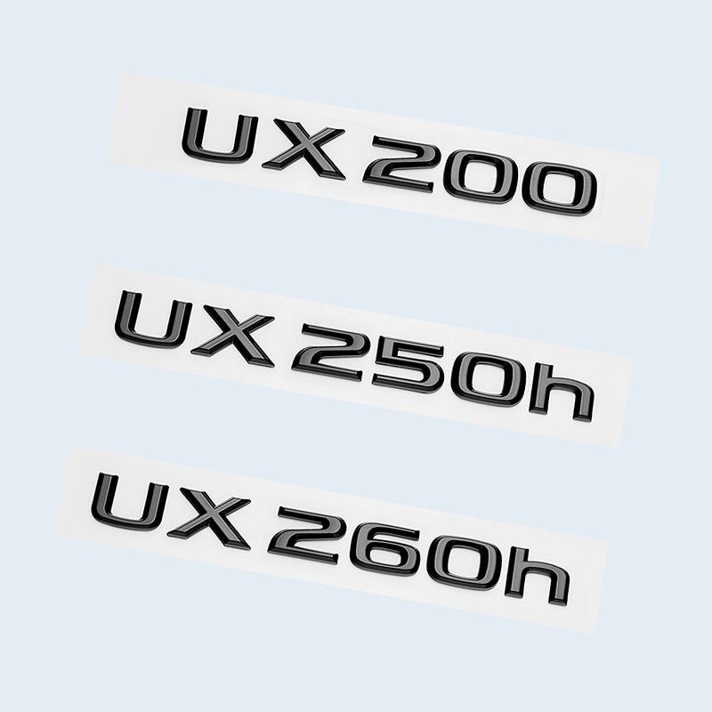 ABS Letters Number UX200 UX250h UX260h Glossy Black Logo Emblem Sticker For Lexus UX Series Car Trunk Retrofit Badge