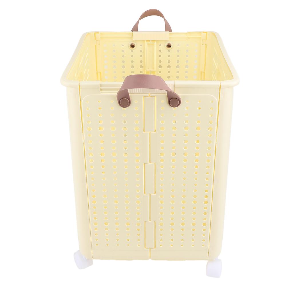 Foldable Laundry Basket with 4 Wheels Space Saving Portable Storage Hamper for Clothing Toys Home Sundries