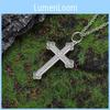 Geometric Cross Retro Necklace Electroplated Finish Unisex Accessory Fashion