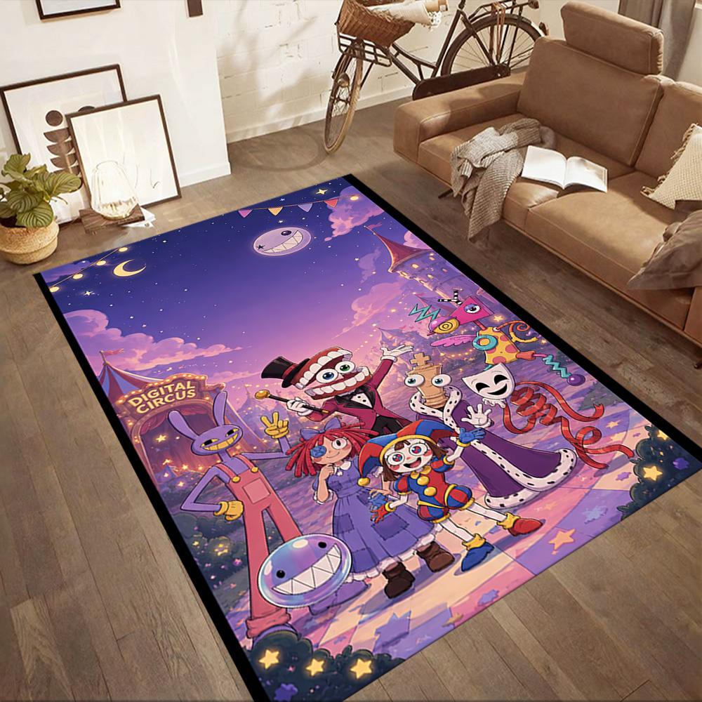 Digital Circus Floor Mat Perfect For Game Room Decorate Room Dormitory Balcony Antislip Carpet Office Home Decor