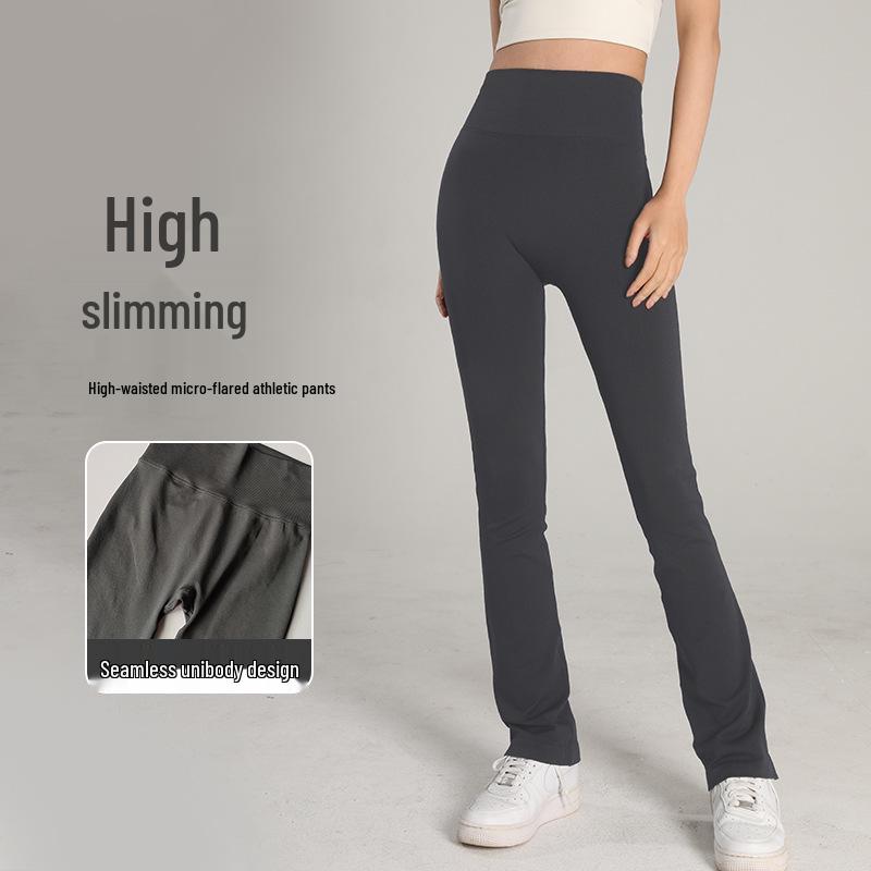 

High-Waist Nude Yoga Flare Pants – Women s Slimming Butt Lift Fitness Wear XL чорний