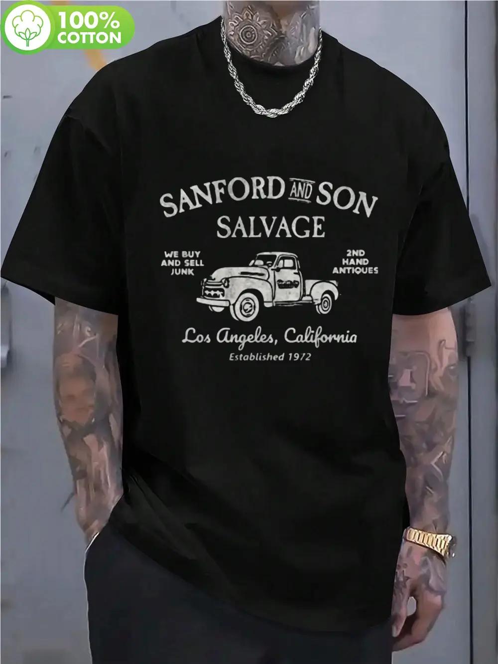 Sanford & Son Vintage Graphic T-shirt - 100% Cotton Casual & Sporty Tee with Los Angeles 1925 Truck Design XXL