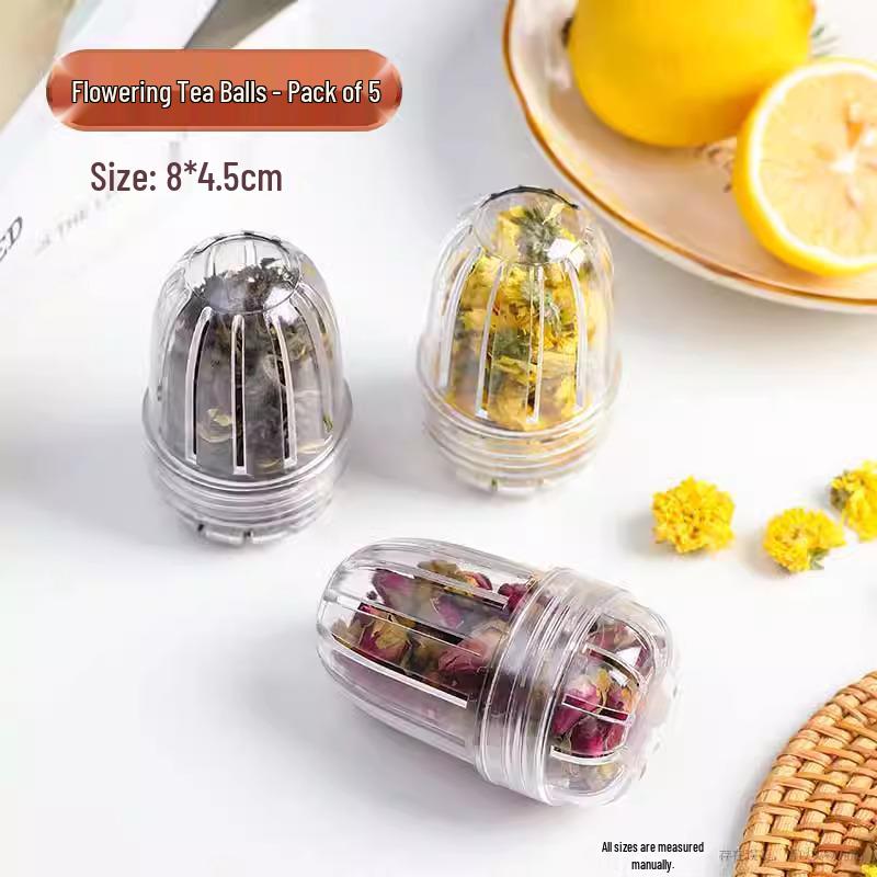 Flower Tea Infuser Ball and Strainer with Insulated Portable Cup