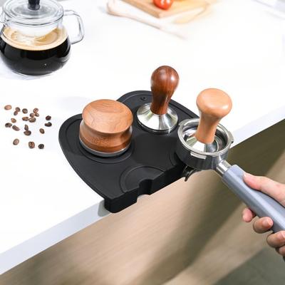 Silicone Anti-slip Coffee Tamper Mat with Handle Holder