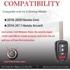 MechanMagic Key Fob Remote Replacement Fits for Honda Civic 2016 2017 2018  /Accord 2016 2017 MLBHLIK6-1TA Keyless Entry Remote Control Uncut 4