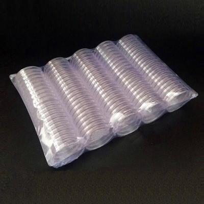 100 Stück 27 mm Klare Aufbewahrungsbox Münzkapseln Halter Runde Hülle Behälter Organizer