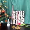 2pcs Tall Unscented Decorations Gift 10 Inch Taper Candle Seasonal Flameless Table Decors Christmas Printed