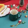 6pcs Santa Claus Stainless Steel Fork Spoon Set Christmas Tableware Gift Box Christmas Gift Fork Spoon Set Christmas Accessories
