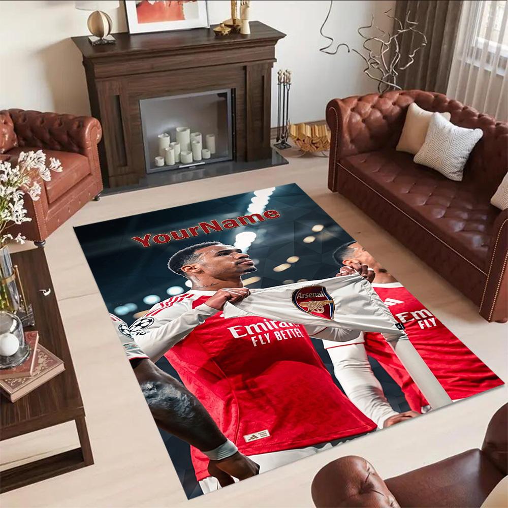 Arsenal Customizable Name Floor Mat Design for Study Room Living Rooms Decorate Room Dormitory Antislip Carpet Office Home Decor Gift for Festivals