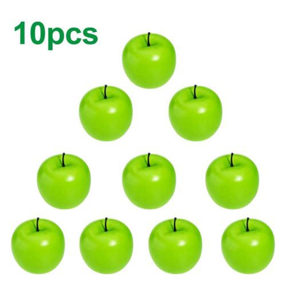 10pcs Large Artificial Fake Red Green Apples Fruits Kitchen Home Food Decor