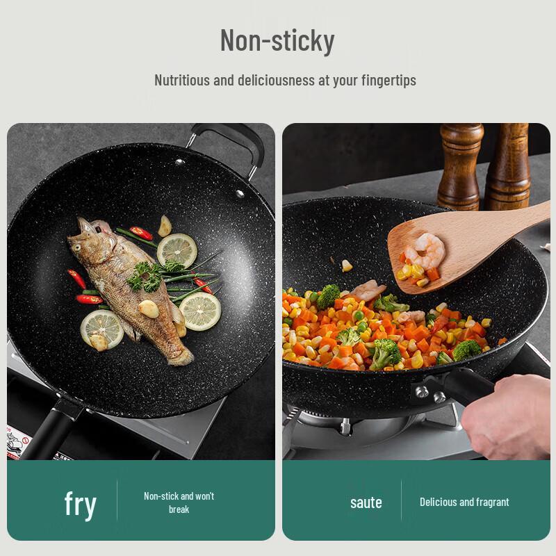 maxcook Fine Iron Non-stick Wok