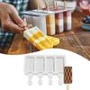 Silicone Ice Cream Mold 4 Holes Popsicle Cube Maker Mould Chocolate Tray Kitchen Gadgets Dining Bar Home Tools