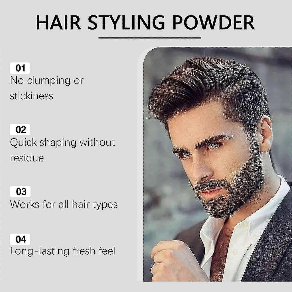 Men's Hair Texture Powder - Natural, Non-Sticky Volumizing Styling Powder for Fluffy, Layered Hair - Easy Application, 15g