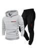 European Size Men's Casual Letter Print Hoodie Set: Unisex Autumn/Winter Hooded Sweatshirt & Long Pants