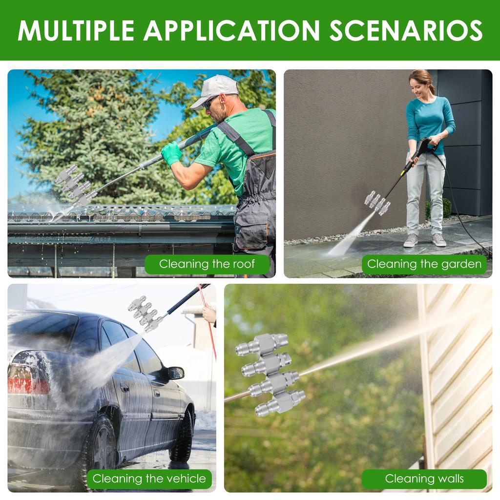 4-Wege-J-Stab-Hochdruckreinigerdüse, Edelstahl, 1/4 Zoll J-Stab-Spitze, Schnellanschlussdüse, langlebige Hochdruckreiniger-Anschlussarmaturen