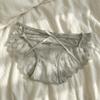 Bow Underwear for Women Low Waist Mesh Flower Briefs Sweet Lace Thin Underwear  Female