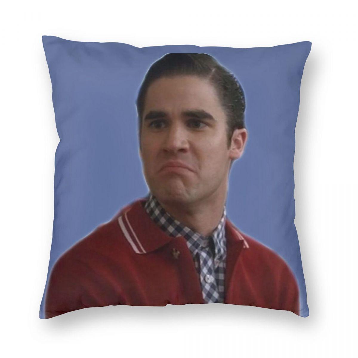 Glee Sad Blaine Anderson Pillowcase Polyester Linen Velvet Creative Zip Decorative Pillow Case Car Cushion Case 45X45 Peach skin 18*18(CM)-1Pcs