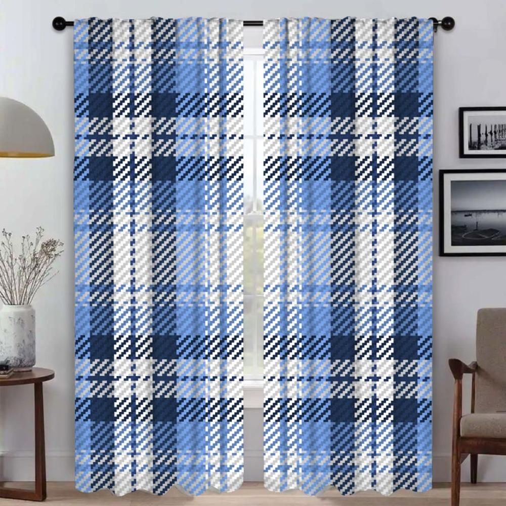 Pasy Kratka Nowoczesne Zasłony do Salonu na Okno do Kamery Dekoracja Halloween Odcienie Tiul na Przedział Sypialni