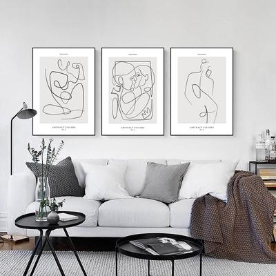 Abstrakte Figur Linie Leinwand Gemälde Moderne Minimalistische Wand Kunst Poster und Druck Ästhetische Bilder für Wohnzimmer Wohnkultur