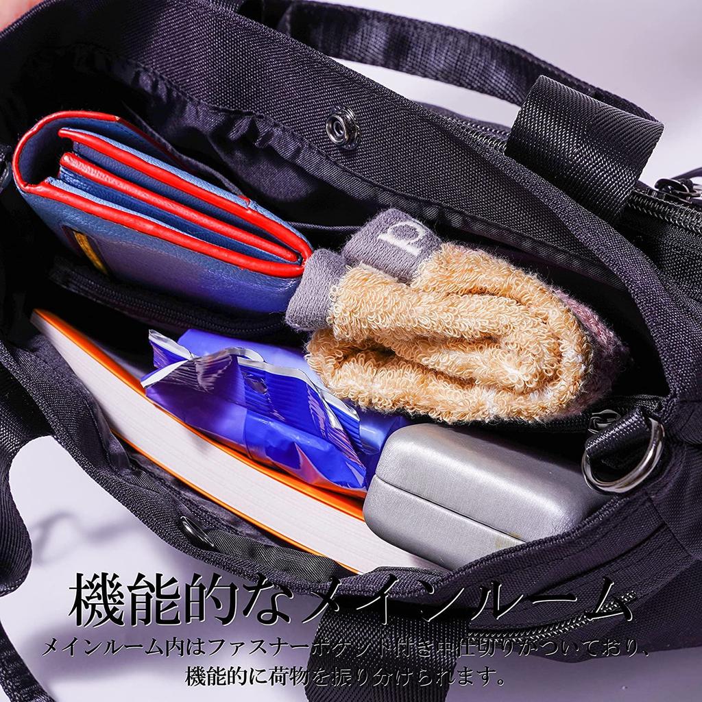 Sustainable Antibacterial Mini Tote Bag with Shoulder Strap Shoulder Bag Golf Bag Driving Tote B5 Light Gray [ELA] ELA-AZ032