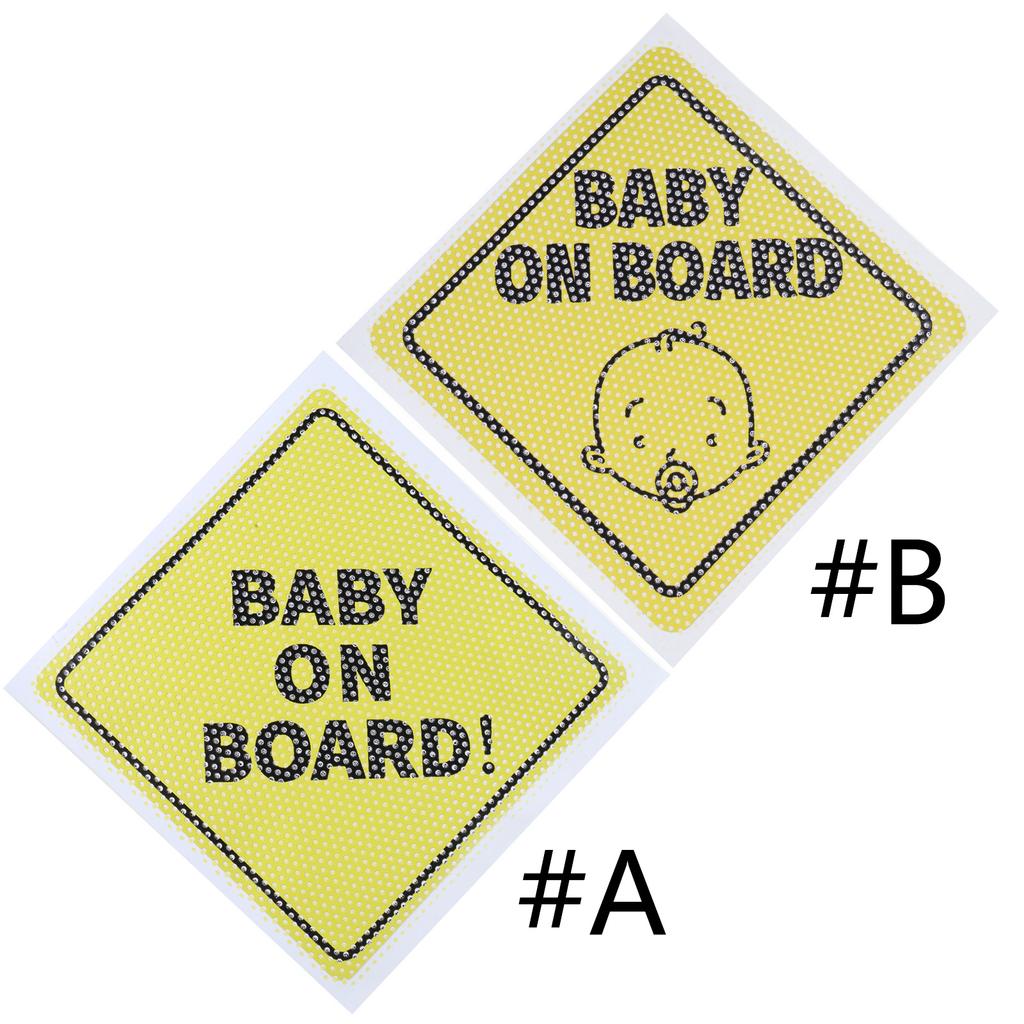 2pcs Baby on Board Car Stickers Reflective Night Visibility Vehicle Sticker Waterproof Vehicle Decal for Child Safety