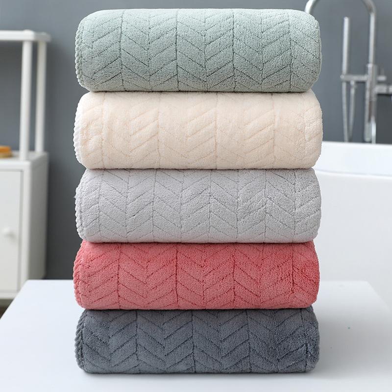Thickened Coral velvet bath towel increases water absorption adult bath towel solid colordark grey soft affinity face towel