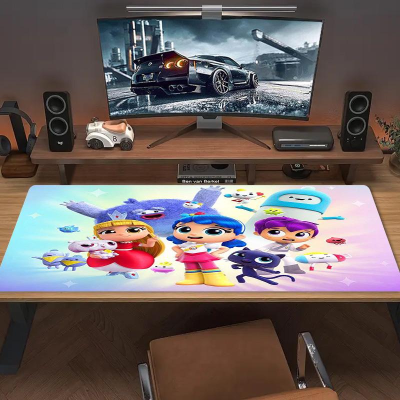 True and the Rainbow Kingdom Farbiges Mauspads Großes Gaming-Tischkissen Rutschfestes Laptop-Tablet Großes Mauspads XXL Matte Mini-PC Spielmatte Mit Verriegeltem Rand