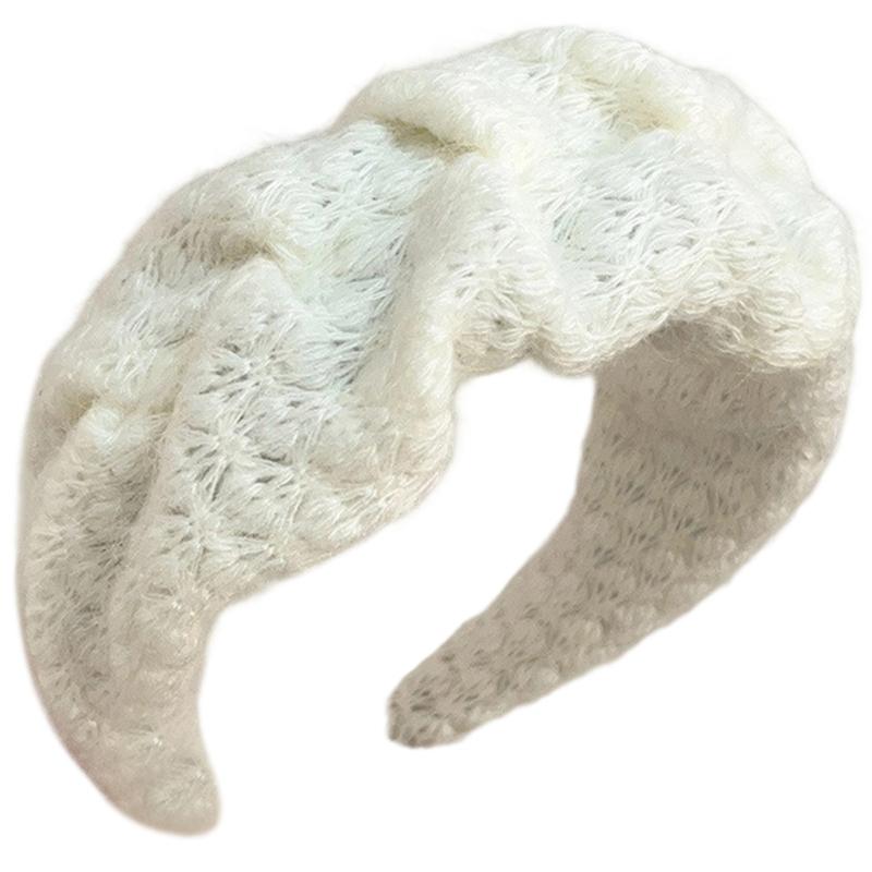 Strukturierte Kunststoff Kopfbedeckung Acryl Gestrickter Haarreif Merkmal Breite Kante Für Herbst Winter Mode Haarstyling