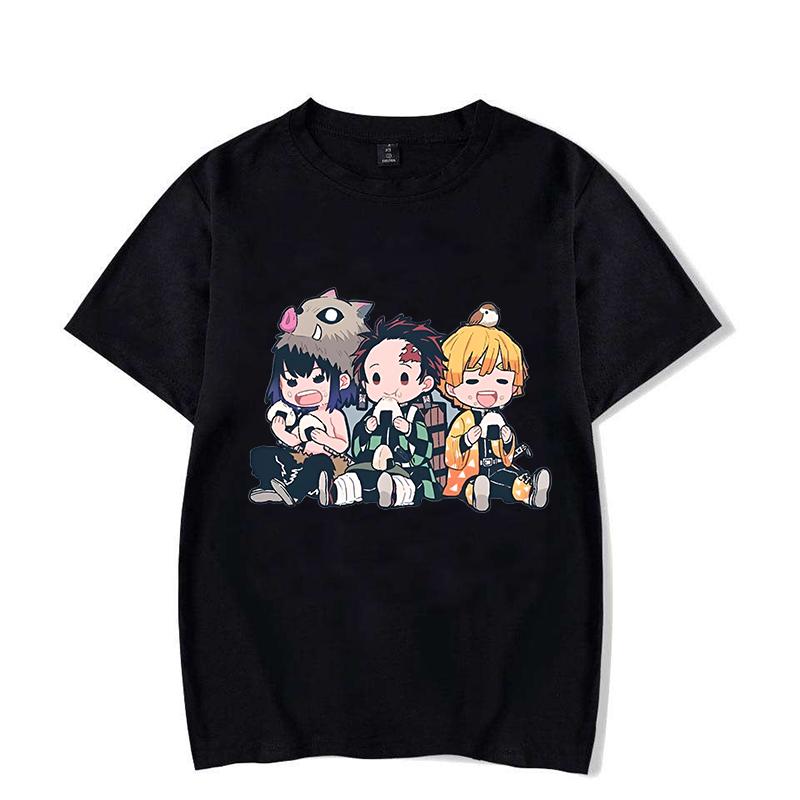 Funny Anime Hashibira Inosuke Kamado Tanjirou Agatsuma Zenitsu Cartoon Print T-shirt Summer Cool T Shirt Women Men Short Sleeve