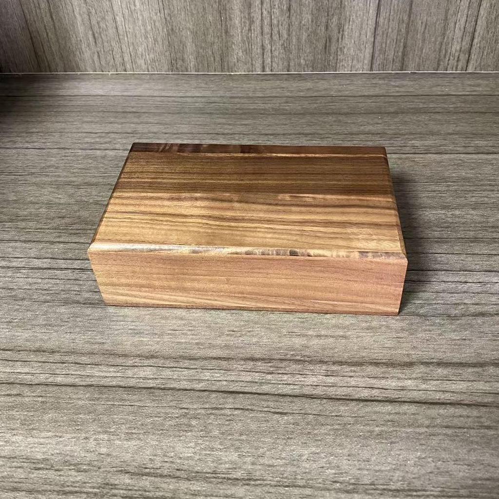 Black Walnut Flip-Top Light Luxury Storage Box for Jewelry, Antiques, or Stationery