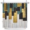 Luxury Marble Texture Shower Curtain Abstract Geometric Print Bath Curtain For Bathroom Decor Modern Minimalist Design With Hook