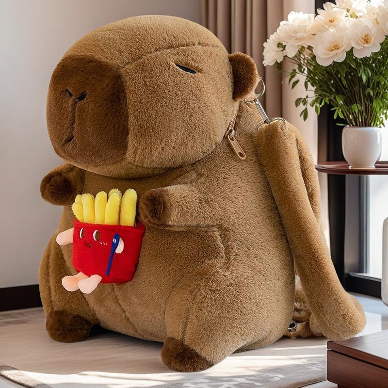 Capybara Cartoon Plüschrucksack für Kinder – Süße, trendige und beliebte Spielzeugpuppe