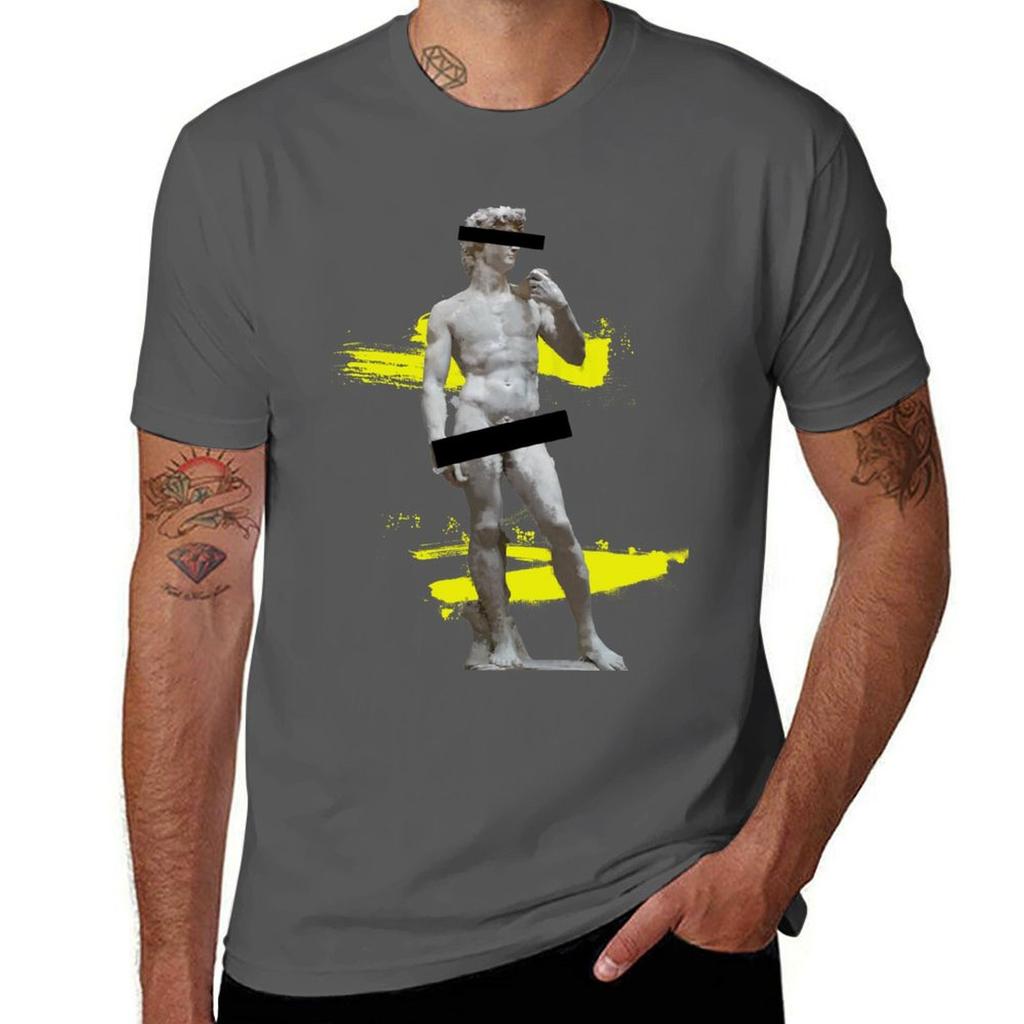 Popart Censorship Degenerate Art Michelangelos David Painting Tshirt T Shirts For Unisex Graphic Tees Tshirt