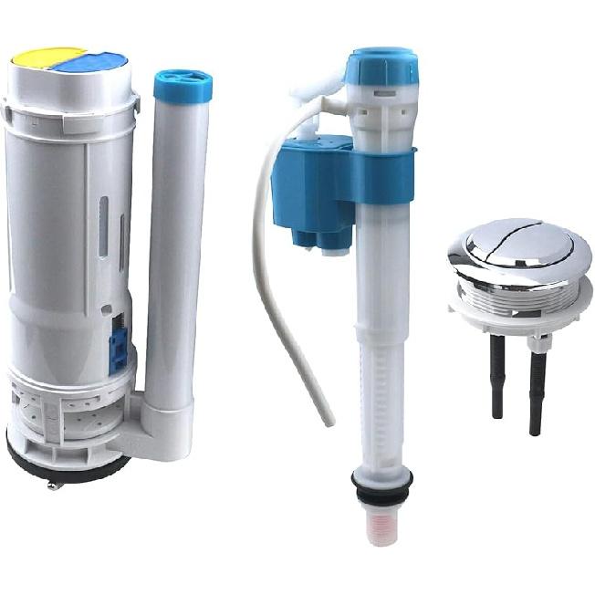 8.27" Height Toilet Dual Flush Valve with Push Button, Toilet Fill Valve Dual Flush Toilet Repair Kit for 10"-12" Toilet Tank,Type-1