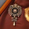 Vintage Baroque Bow Rhinestone Brooch Pin