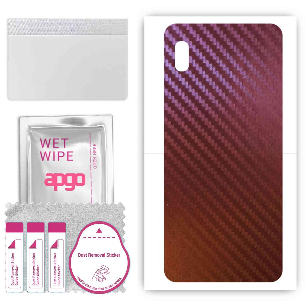 apgo skin sticker film foil vinyl for the BACK compatible with Samsung Galaxy A10s, scratch-resistant, easy to install - Carbon Chameleon CAKA5